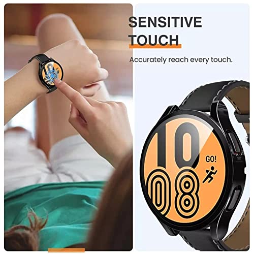 OpenTech® Hard Matte Silicone Protection Front Case Cover for Samsung Galaxy Watch 4 (44mm) (No Screen Protector Attached) (Black) - Image 4