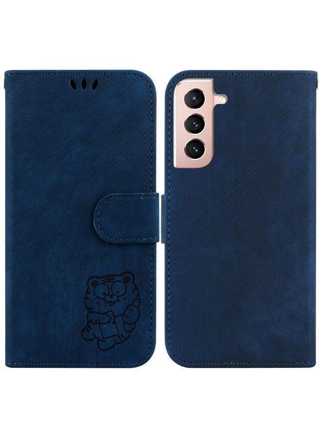 اس-توب جراب لهاتف Samsung Galaxy S21+ 5G جراب هاتف من الجلد المنقوش عليه نمر صغير - Image 1