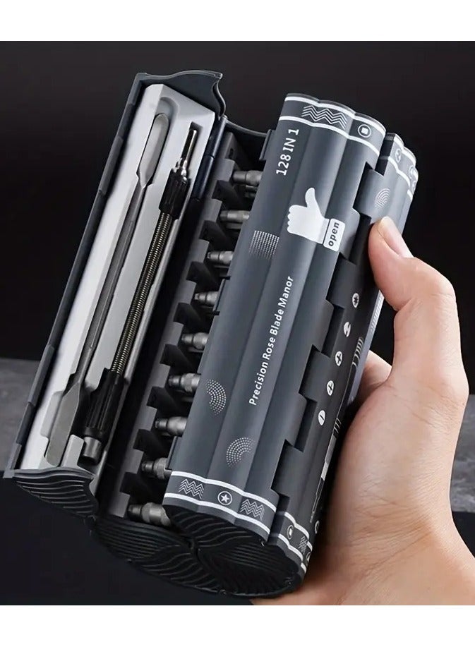 128 in 1 Electronics Precision Screwdriver Set, Professional Magnetic Repair Tool Kit with 122 Bits for Computer, PC, iPhone, Laptop, Game Console, Watch, Xbox, PS5, MacBook, Ring Doorbell - Image 1