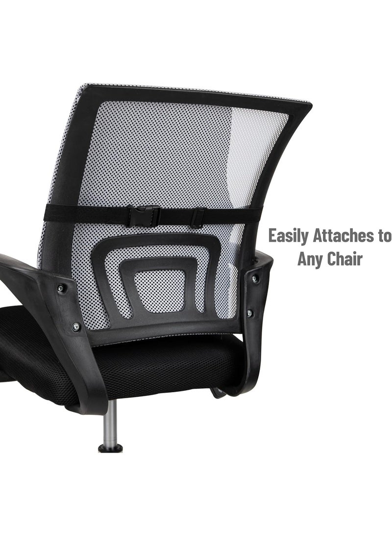 Memory Foam Lumbar Support Cushion for Office Chair and Car Seat, Ergonomic Back Support Pillow for Lower Back Comfort and Posture Support - Image 3