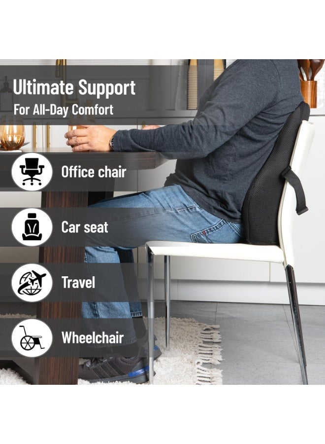 Memory Foam Lumbar Support Cushion for Office Chair and Car Seat, Ergonomic Back Support Pillow for Lower Back Comfort and Posture Support - Image 4