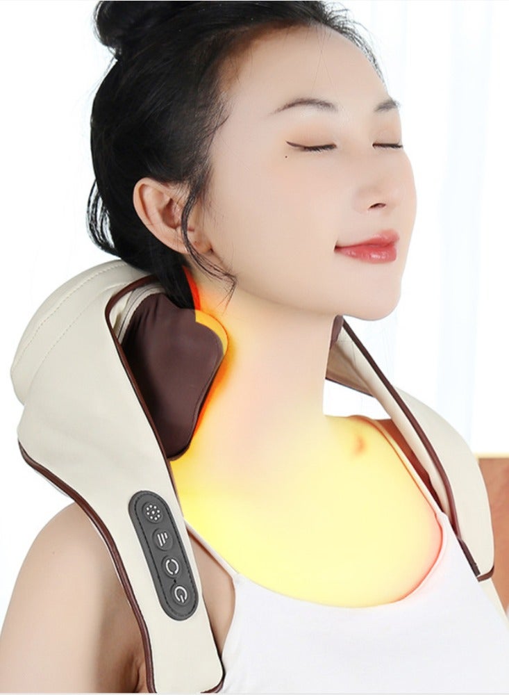 Trapezius muscle massager, shoulder and neck kneading, cervical spine massager, neck and shoulder multifunctional hot compress massage shawl - Image 4