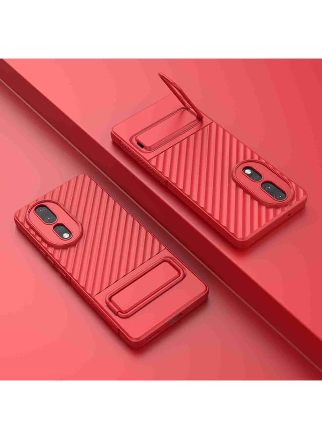 اس-توب جراب لهاتف Honor 80 5G مصنوع من مادة TPU ذات ملمس مموج مع غشاء عدسة - Image 5