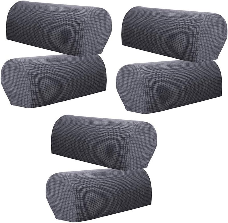 klarakoSet Of 6 Sofa Armrest Cover Stretch Fabric For Couches Armchairs Recliners klarakoGray, as described - Image 1