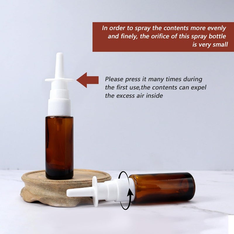 Natuworld 12PCS 10ml/0.34oz Amber Plastic Fine Mist Sprayers Empty Refillable Nasal Spray Bottle Travel Makeup Water Container For Saline Water Makeup Water Perfume Essential Oils - Image 4