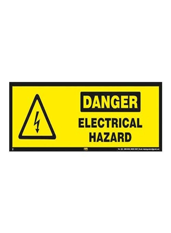 Mr. Safe - Danger - Electrical Hazard Sign Eco Vinyl Sticker (12 Inch X 4 Inch)