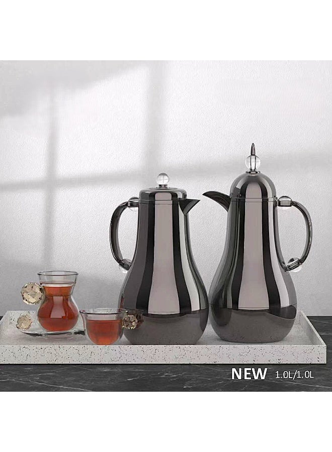 طقم ترامس شاي وقهوة 1لتر اسود