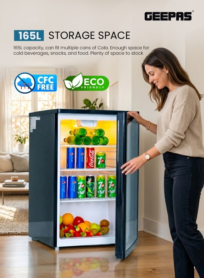 GEEPAS CFC Free Showcase Chiller with Compact Handle and Adjustable Thermostat 165 L 550 W GSC1601BE Black - Image 3