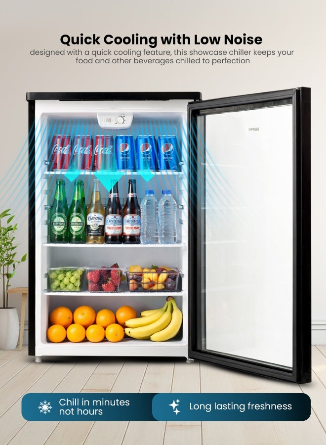 GEEPAS CFC Free Showcase Chiller with Compact Handle and Adjustable Thermostat 165 L 550 W GSC1601BE Black - Image 4