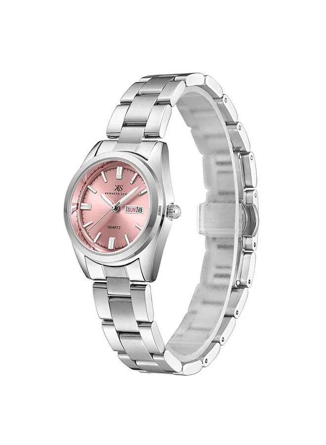 KENNETH SCOTT Kenneth Scott Women's Pink Dial Analog Watch - K23543-SBSP