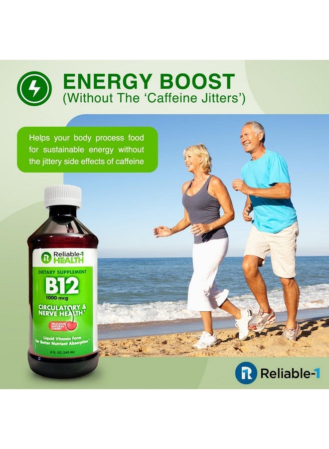 Reliable-1 Laboratories Reliable-1 Laboratories Liquid Vitamin B12 Daily Supplement 1000mcg for Adult Men & Women - Natural Cherry Flavor  - Image 5