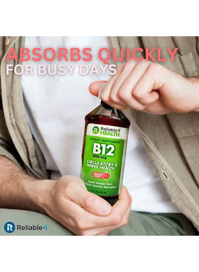 Reliable-1 Laboratories Reliable-1 Laboratories Liquid Vitamin B12 Daily Supplement 1000mcg for Adult Men & Women - Natural Cherry Flavor  - Image 4