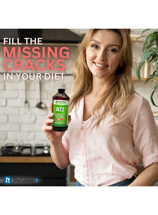 Reliable-1 Laboratories Reliable-1 Laboratories Liquid Vitamin B12 Daily Supplement 1000mcg for Adult Men & Women - Natural Cherry Flavor  - Image 3