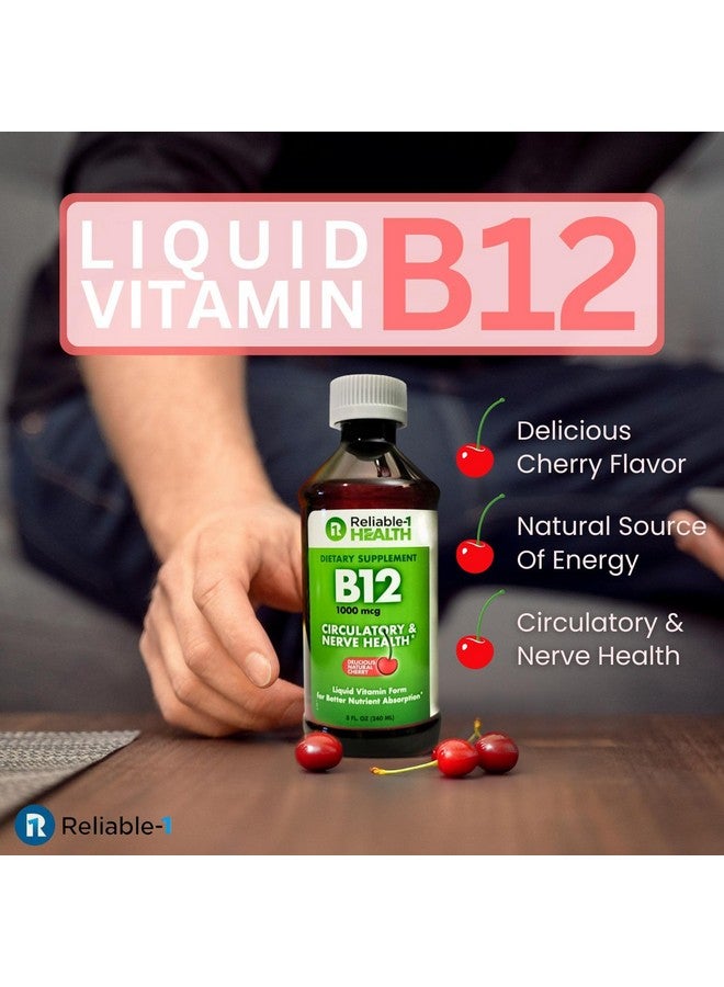 Reliable-1 Laboratories Reliable-1 Laboratories Liquid Vitamin B12 Daily Supplement 1000mcg for Adult Men & Women - Natural Cherry Flavor  - Image 2