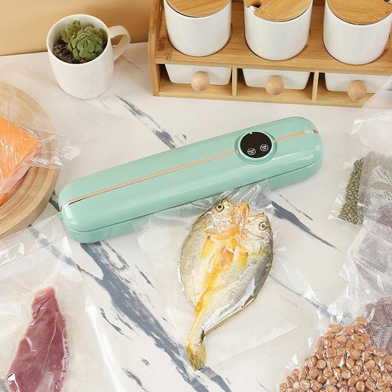 MVM Enterprise Vacuum Sealer Machine Food Protector Vacuum Sealer Lightweight Automatic Food Vacuum Sealer DryMoist Modes Builtin Cutter Easy To Clean multicolour - Image 5