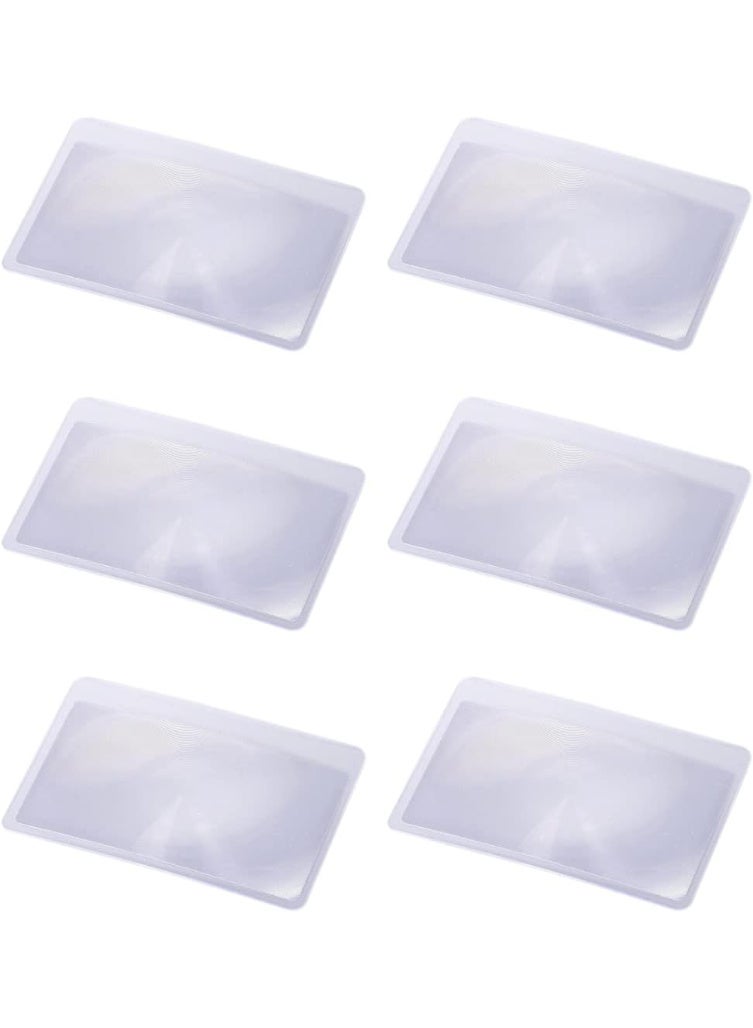 Pack of 6 pocket magnifier in credit card format, card magnifier with 3x magnification, ultra thin, flexible and shatterproof - Image 1