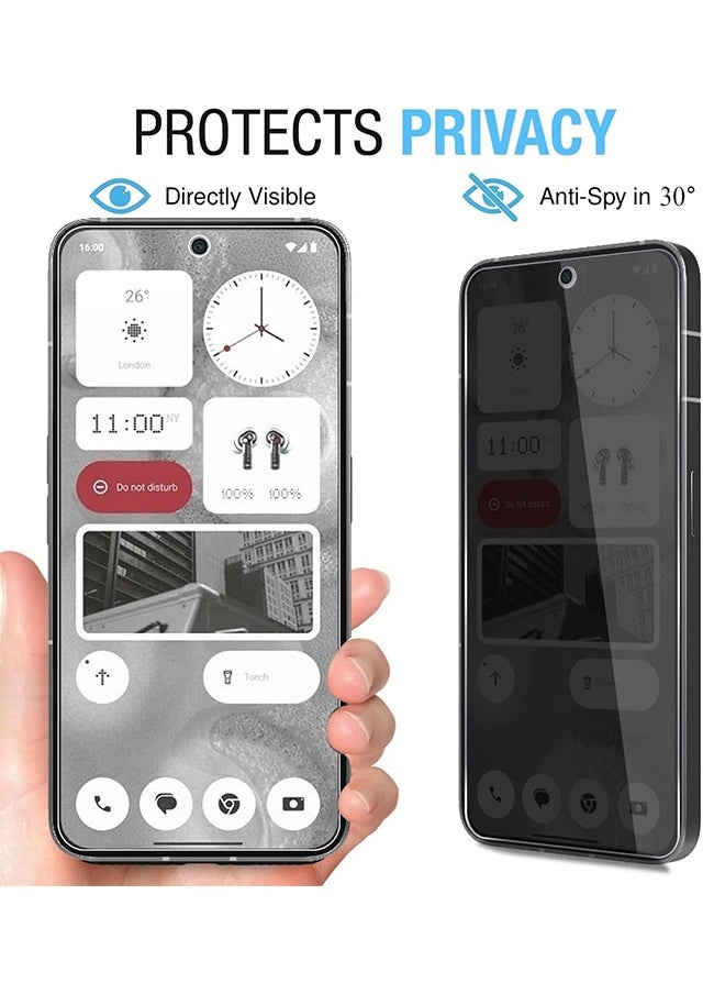 SNBFA - 2 PCS Privacy Tempered Glass Screen Protector for Nothing Phone 2A, Easy to Install Protection with Fingerprint Ultra Clear Touch Sensitivity Anti-Spy Screen Protector - Image 1