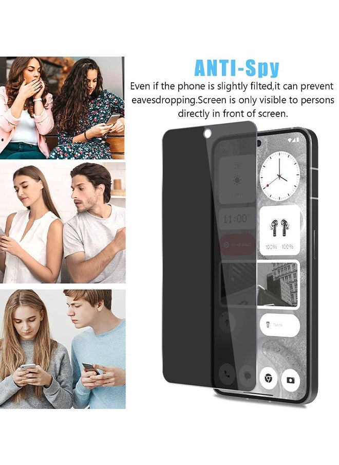 SNBFA - 2 PCS Privacy Tempered Glass Screen Protector for Nothing Phone 2A, Easy to Install Protection with Fingerprint Ultra Clear Touch Sensitivity Anti-Spy Screen Protector - Image 1