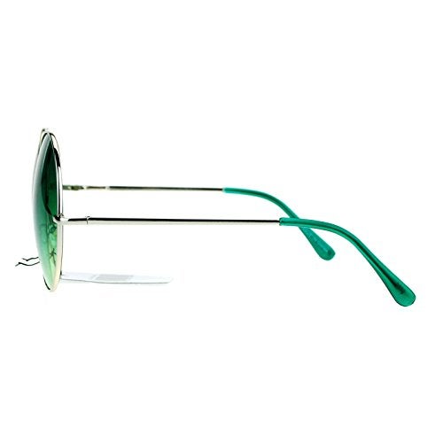 SA106 Hippie Oceanic Gradient Large Circle Lens Sunglasses Green - Image 3