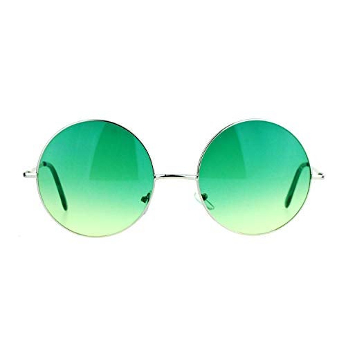 SA106 Hippie Oceanic Gradient Large Circle Lens Sunglasses Green - Image 5