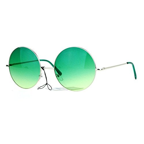 SA106 Hippie Oceanic Gradient Large Circle Lens Sunglasses Green - Image 2