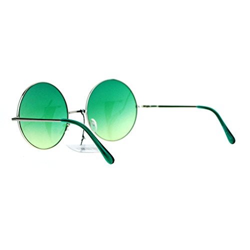 SA106 Hippie Oceanic Gradient Large Circle Lens Sunglasses Green - Image 4