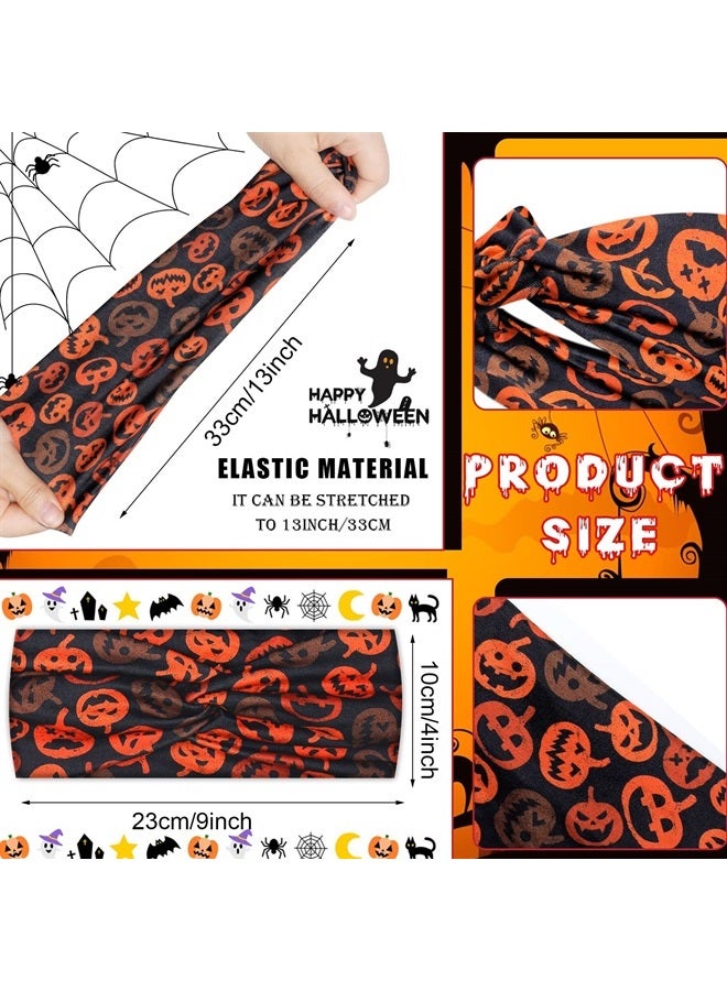 XunYee 28 Pcs Holiday Headbands Halloween Wide Headbands for Women Pumpkin Non Slip Hair Band Halloween Twist Head Wrap Ghost Knot Hair Accessories for Girls Party Celebration Thanksgiving Christmas - Image 2