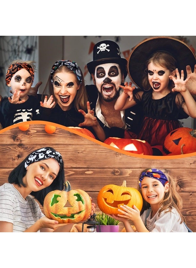 XunYee 28 Pcs Holiday Headbands Halloween Wide Headbands for Women Pumpkin Non Slip Hair Band Halloween Twist Head Wrap Ghost Knot Hair Accessories for Girls Party Celebration Thanksgiving Christmas - Image 5