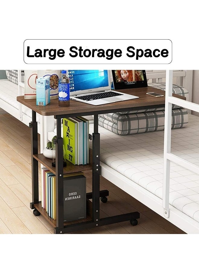 Generic - SUPAAR Adjustable Standing Desk, Small Desks for Small Spaces Portable Laptop Computer Desk, Table for Bedrooms Couch Desk for Home Office Table Mobile Rolling Desk on Wheels - Image 1