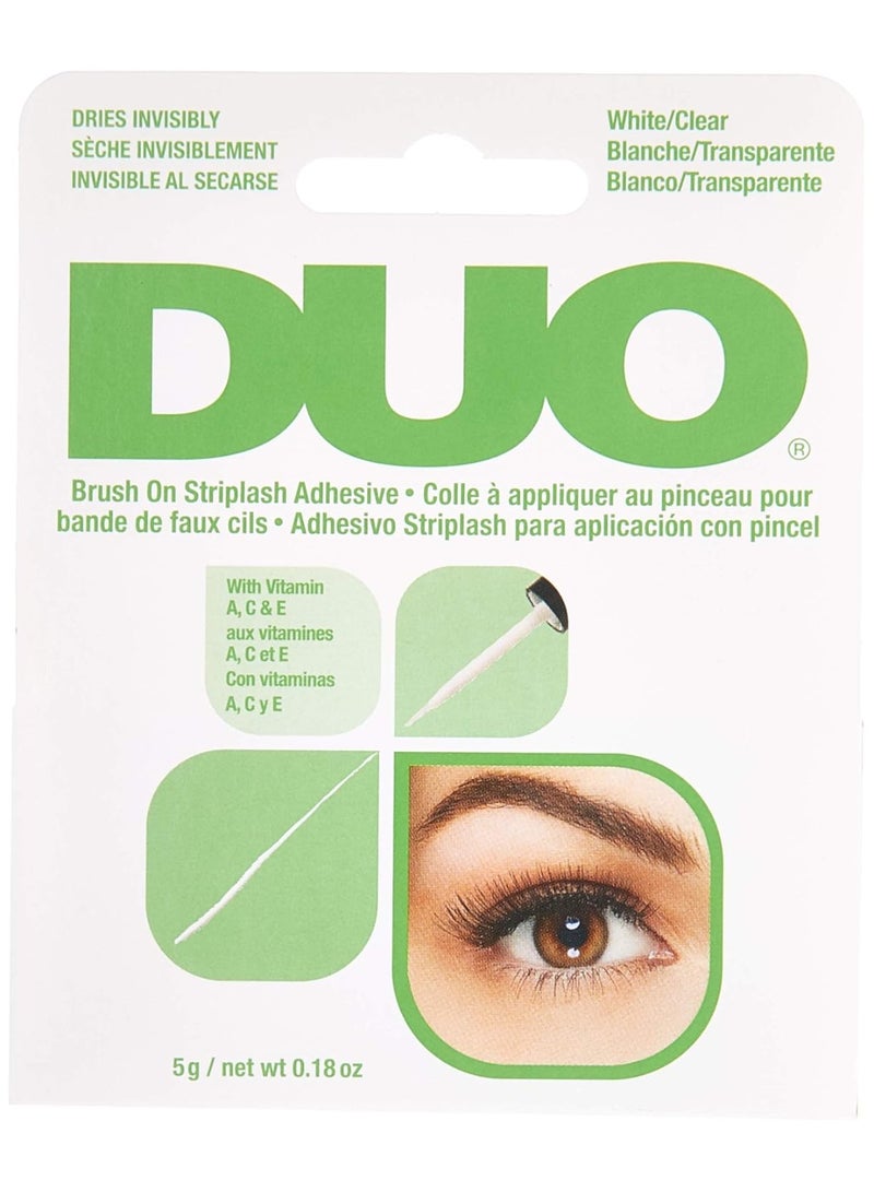 Duo Brush-On Striplash Adhesive White/Clear, 0.18 Ounce (Pack of 2)