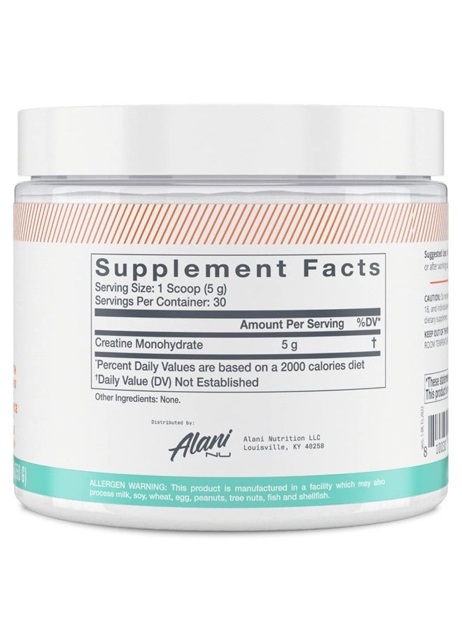 Alani Nu Creatine Monohydrate Powder 150 Grams (5.29 oz), Unflavored | Pure | Micronized Creatine Powder | No Sugar, No Gluten, No Artificial Colors or Flavors | 30 Servings  - Image 3