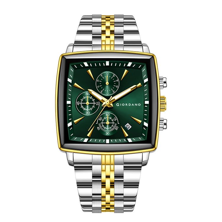 Giordano Multi Function Watch for Men with Square Dial, Stainless Steel Strap and Date Display - Image 1