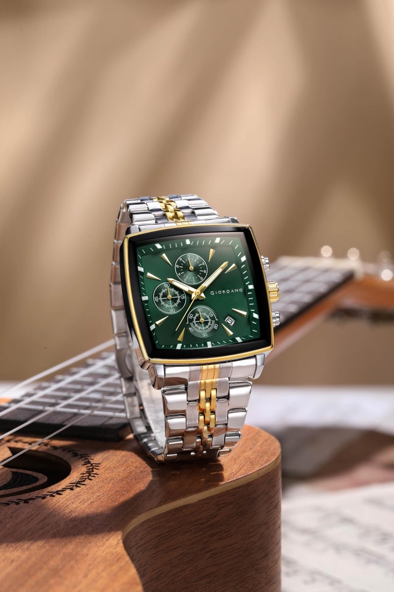 Giordano Multi Function Watch for Men with Square Dial, Stainless Steel Strap and Date Display - Image 5