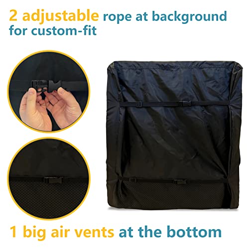 Bitubi Upright Freezers Cover,Outdoor Refrigerator Cover,– Waterproof, Dustproof, Sun-Proof, 20" W x 20" D x 21" H. Suitable for most 1.1 Cubic Compact Mini Freezer on market (Black) - Image 4