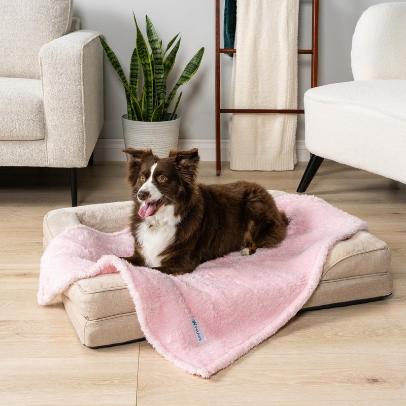 PetAmi Dog Blanket for Small Dogs Pink, Fluffy Soft Puppy Blanket, Sherpa Fleece Cat Blanket for Kitten Doggie, Calming Pet Blanket Throw for Couch Sofa Bed Washable, Small 24x32 - Image 3