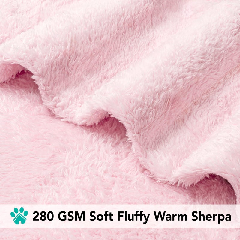 PetAmi Dog Blanket for Small Dogs Pink, Fluffy Soft Puppy Blanket, Sherpa Fleece Cat Blanket for Kitten Doggie, Calming Pet Blanket Throw for Couch Sofa Bed Washable, Small 24x32 - Image 4