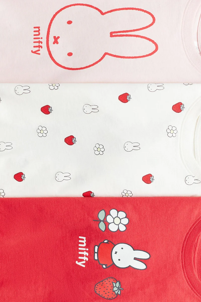 H&M 3-pack printed jersey tops