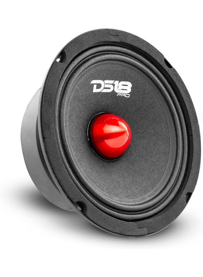 DS18 DS18 PRO-GM8.4B Loudspeaker - 8", Midrange, Red Aluminum Bullet, 580W Max, 4 Ohms, 1.5" Kapton VC Premium Quality Audio Door Speakers for Car or Truck Stereo Sound System - Image 1