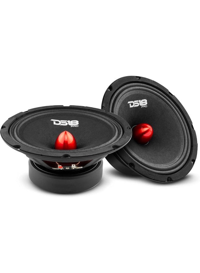 DS18 DS18 PRO-GM8.4B Loudspeaker - 8", Midrange, Red Aluminum Bullet, 580W Max, 4 Ohms, 1.5" Kapton VC Premium Quality Audio Door Speakers for Car or Truck Stereo Sound System - Image 5