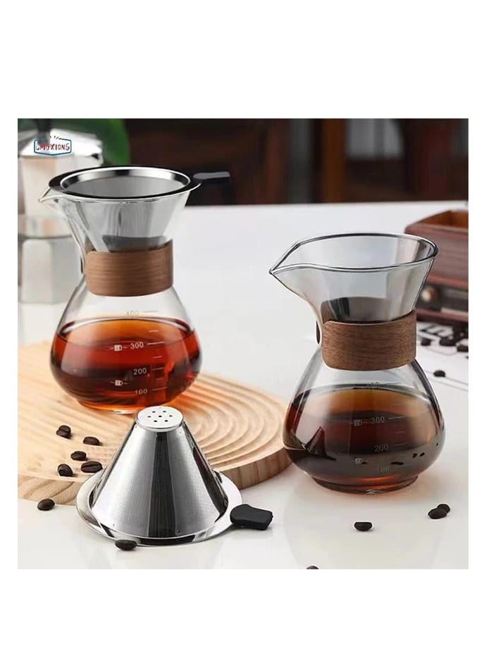 Generic Liying 400ML Manual Pour Over Coffee Maker, Glass Pot with Stainless Steel Filter for cafe, resturant, Home and Kitchen  - Image 5