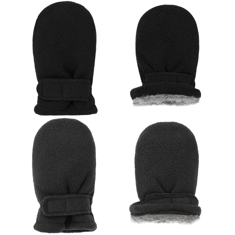 Toddler Mittens Baby Boy Girls Winter Warm Mittens Kids EasyOn Sherpa Fleece Lined Snow Infant Gloves 2 Pairs