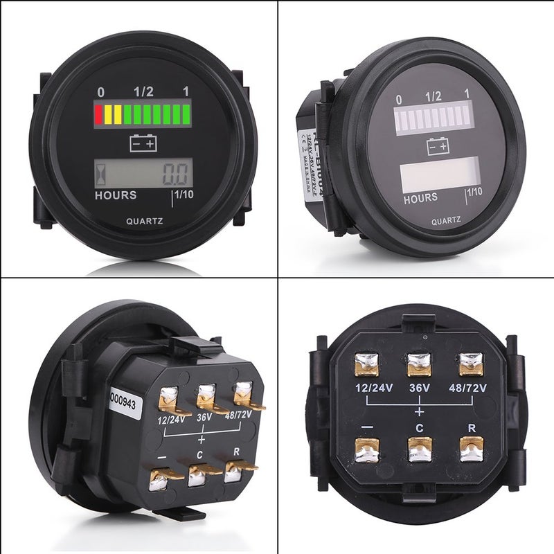 woobles for ezgo bdi 36v  Battery Indicator, 12V/24V/36V/48V/72V LED Digital Battery Indicator Gauge with Hour Meter for Cart - Image 4