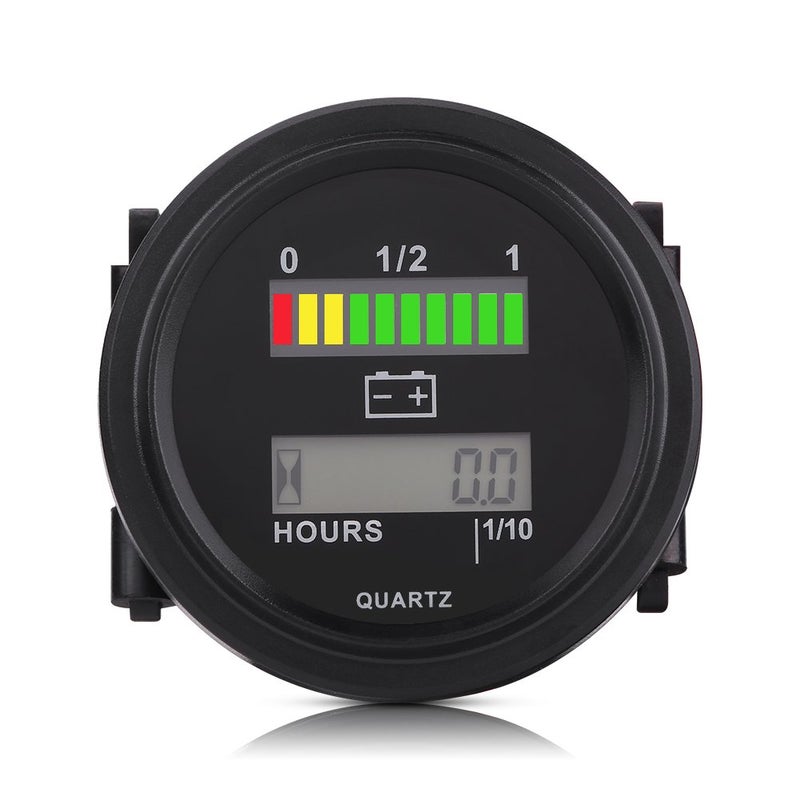 woobles for ezgo bdi 36v  Battery Indicator, 12V/24V/36V/48V/72V LED Digital Battery Indicator Gauge with Hour Meter for Cart - Image 1