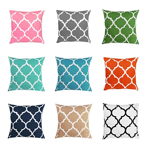 Dekor World Orange Ogee Printed Cotton Cushion Cover (Pack of 2 Pcs) 60x60 cm Big Size - Image 5