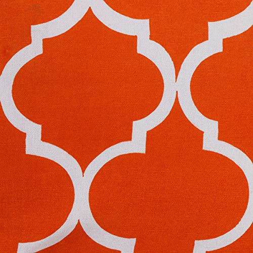 Dekor World Orange Ogee Printed Cotton Cushion Cover (Pack of 2 Pcs) 60x60 cm Big Size - Image 2