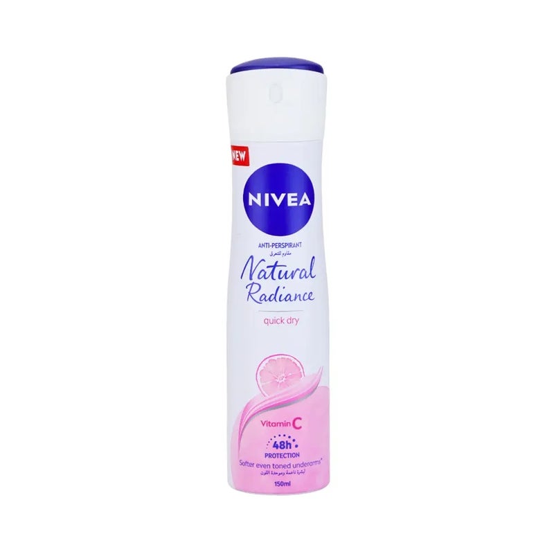 Nivea Natural Radiance Deo Spray, Antiperspirant for Women- 150ml - Image 1