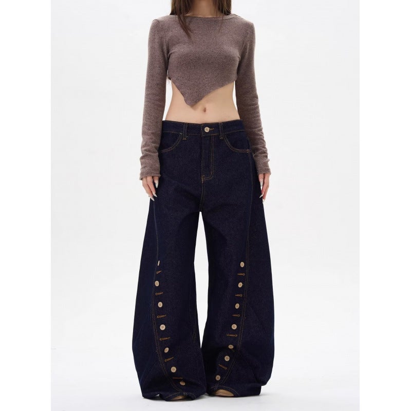Unisex Classic Denim Jeans Loose Fit Daily Outdoor Wear - Image 2