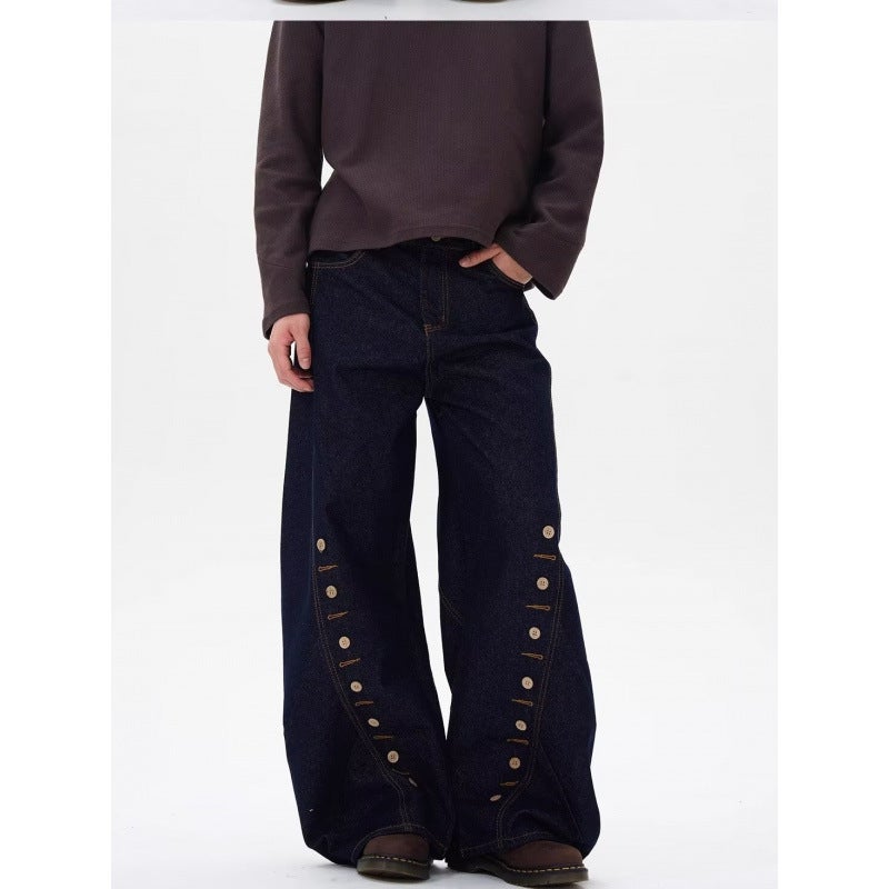 Unisex Classic Denim Jeans Loose Fit Daily Outdoor Wear - Image 1