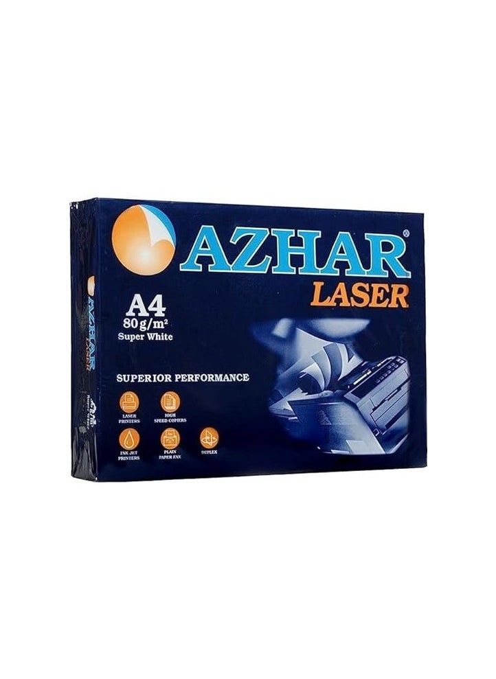 Azhar Printing and copying paper (Azhar - size (A4) - 80 grams), a carton of 5 - a package of 500 sheets  - Image 2
