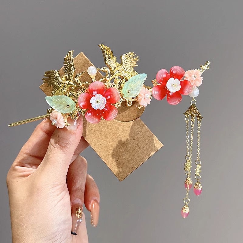 Generic Chinese Style Kids Hair Crown Traditional Hanfu Accessory Chi Mu [One Set]] 